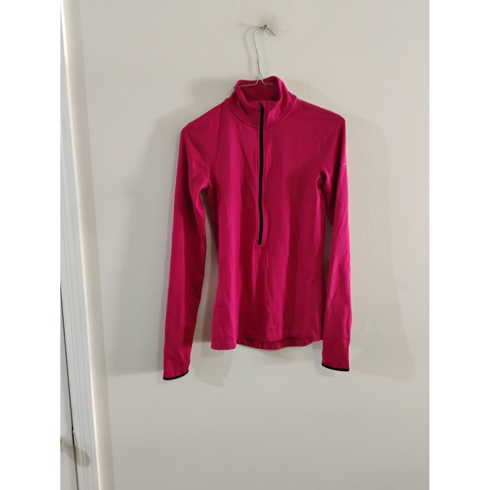 Nike Pro Dri-FIT Womens Small Magenta Pink Quarter Zip Long Sleeve Running Top